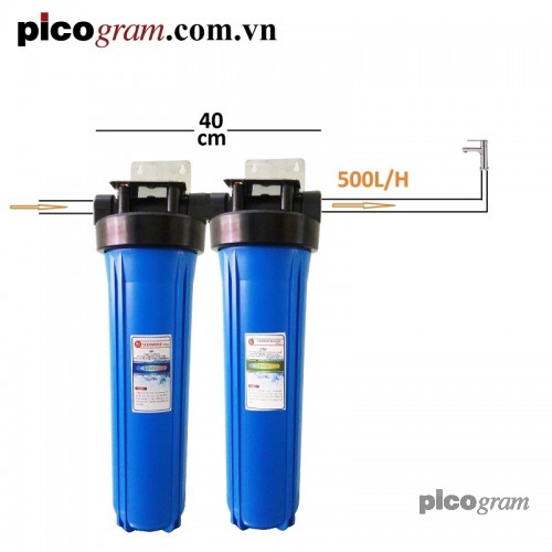 Cột lọc cặn toàn nhà 2 bước 500l/h